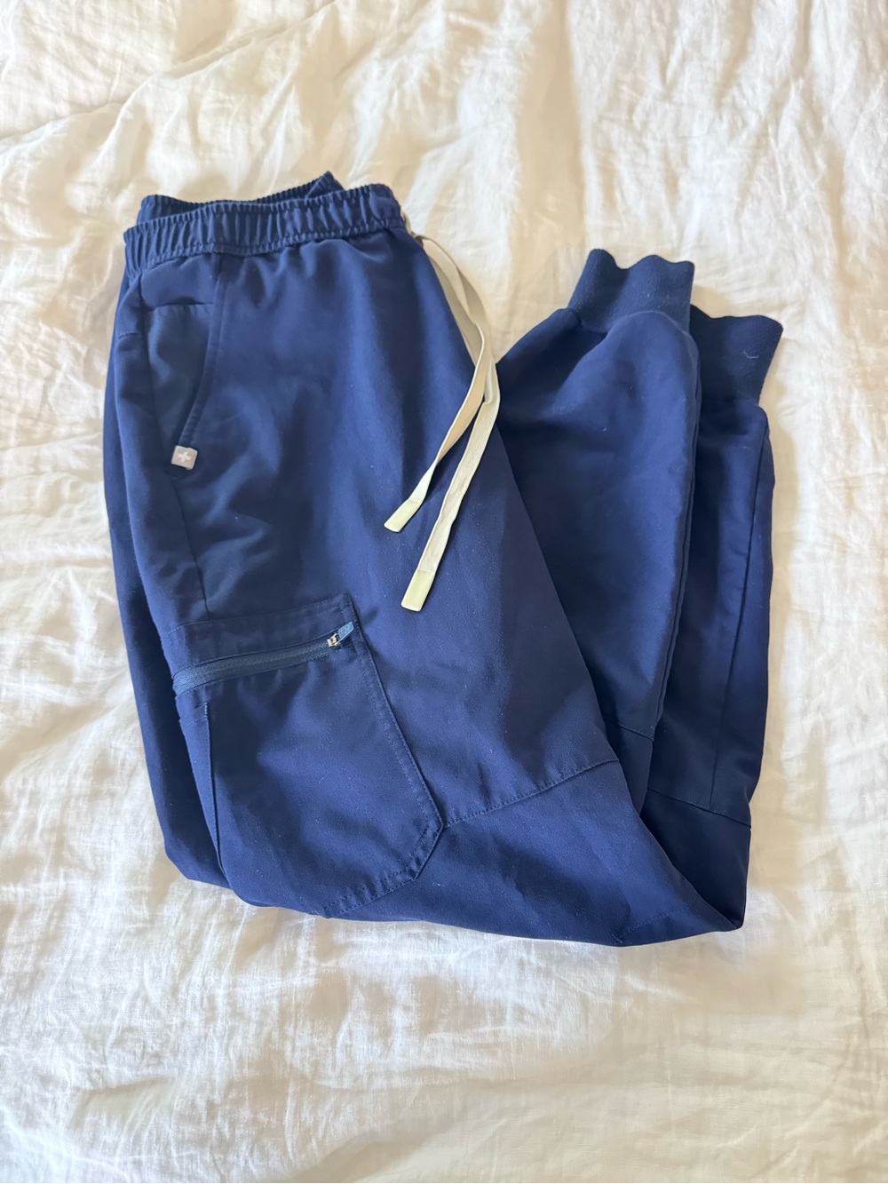 Figs Men's Navy Drawstring Joggers with Cargo Pocket